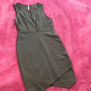 Hunter green body con dress